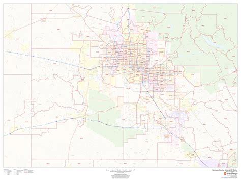 Mesa, Arizona ZIP Codes Wall Map