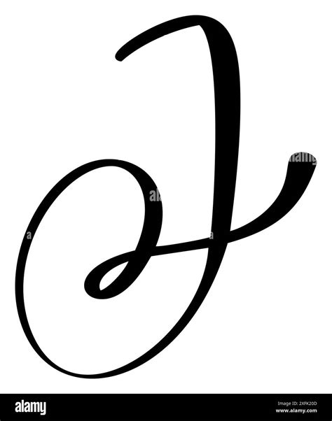Vector calligraphy hand drawn letter J icon logo. Script font. Handwritten brush style Stock ...