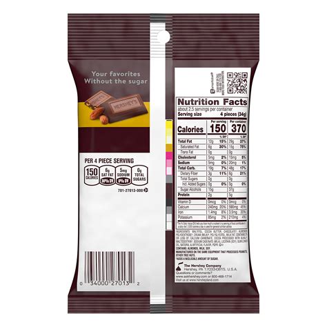 Hershey's Chocolate Nutrition at Natasha Barr blog