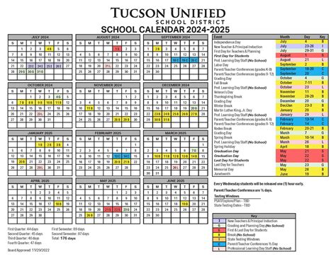 Tucson Unified School District Calendar 2025-2026