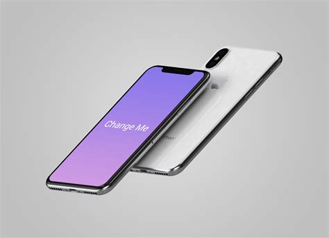 Front & Back Floating iPhone X Mockup | Free PSD Templates