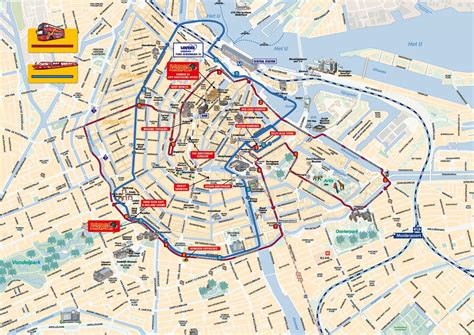 City sightseeing Amsterdam Karte - Amsterdam city sightseeing-Karte (Niederlande)