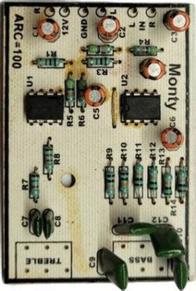 Zigshash 4558 double IC Based Bass Treble Board Electronic Components ...