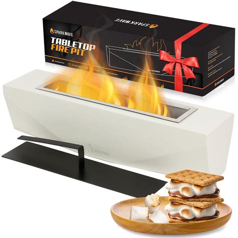 SparkWave Large 16" Modern Tabletop Fire Pit, Portable Fire Pit, Table ...