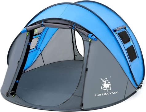 4 Person Easy Pop Up Tent,9.5'X6.6'X52'',Waterproof, Automatic Setup,2 ...