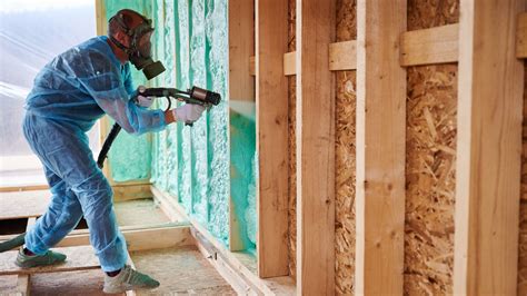Spray foam insulation being applied