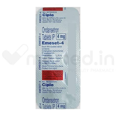 Emeset 4mg Tablet (Ondansetron) – Vomiting Control