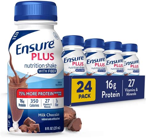 Amazon.com: Ensure Plus Milk Chocolate Nutrition Shake With Fiber ...