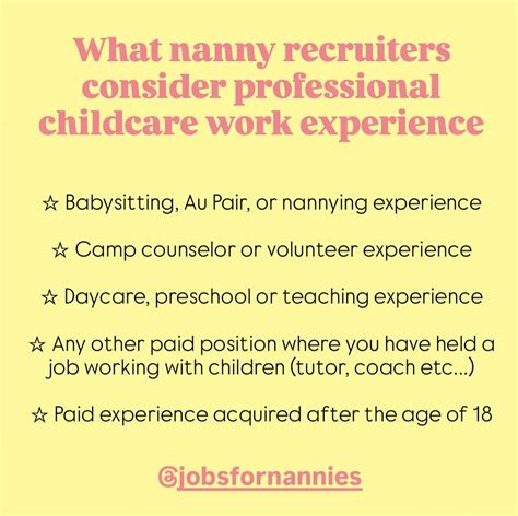 Here is what Nanny recruiters consider professional childcare work ...