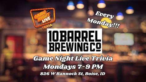 Game Night Live Trivia is at 10 Barrel Brewing Co!, 10 Barrel Brewing ...