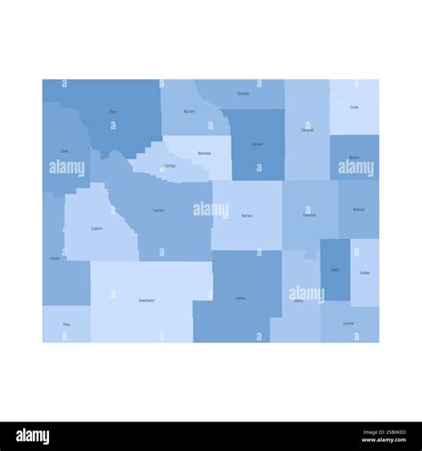 Wyoming, WY - detailed political map of US state. Administrative map ...