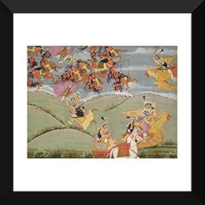 Tallenge - Indian Miniature - Kangra Painting - Krishna Rescues Arjuna ...