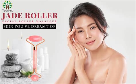Techpro Original Jade Roller for Face massager for Women (A Rose Quartz ...
