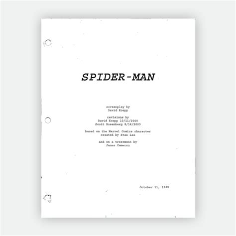 Image result for Spider-Man Script
