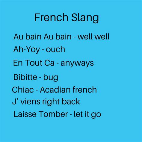 French Slang For That's Cool at Rudolph Miller blog
