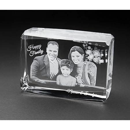 Presto Personalized 3D Laser Engraved Crystal Cube with LED Light Base ...