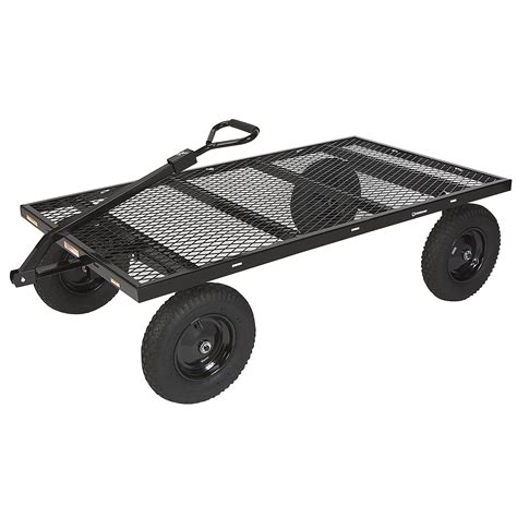 Strongway Steel Utility Cart, 1500-Lb., 12 Cu. Ft. Capacity, 52in.L x 34.7in.W x 30.5in.H ...