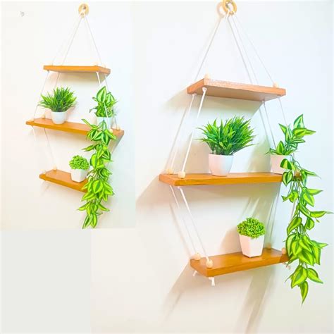 ILook Decors 3-Tier Wall Hanging Shelf for Living Spaces, Home Decor ...
