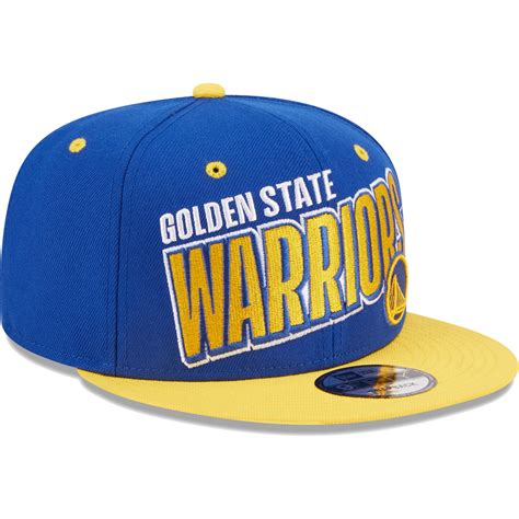 Men's Golden State Warriors New Era Royal/Gold Stacked Slant 2-Tone ...