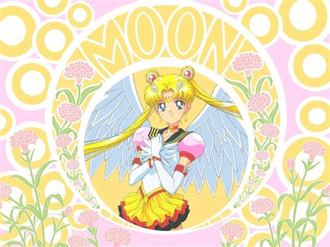 Download Aesthetic Sailor Moon Pink Yellow Flowers Wallpaper ...