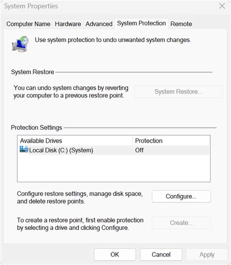 System Protection Is Available Only in Online Operating System System Recovery 的图像结果