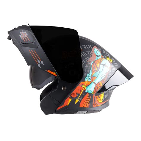 Steelbird Sba-20 Jai Shree Ram Isi Certified Flip-Up Helmet For Men And ...