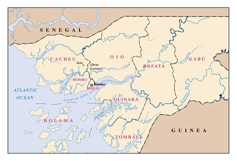 Large administrative map of Guinea-Bissau | Guinea-Bissau | Africa | Mapsland | Maps of the World
