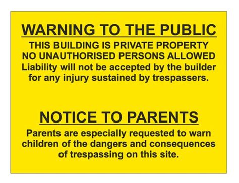 Warning to The Public - This Building is Private Property No ...