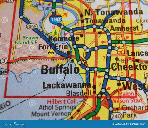 Map Image of Buffalo, New York Stock Photo - Image of shows, mount ...
