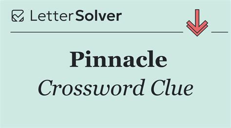 Pinnacle Crossword Clue Answers