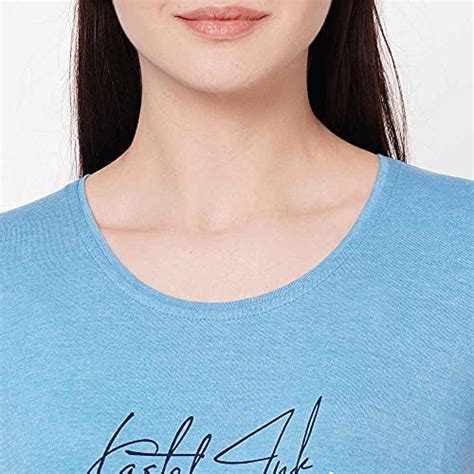 Buy ZOLA Blue Round Neck Short Sleeve Top and Pyjama Night Suit Set for ...