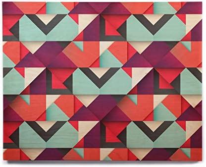 KESS InHouse Danny Ivan "Shapes" Aqua Purple Birchwood Wall Art, 20" x ...