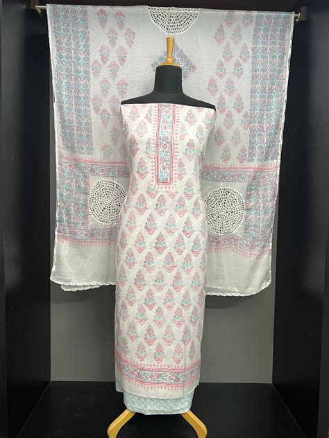 Floral Block Printed Salwar Set | SW2418 – Aham Designer Boutique