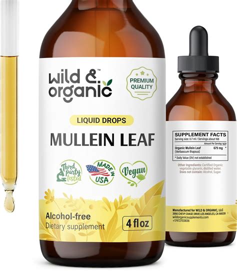 Amazon.com: Mullein Leaf Tincture - Lung Detox - Organic Mullein Drops for Lung Health - Lung ...