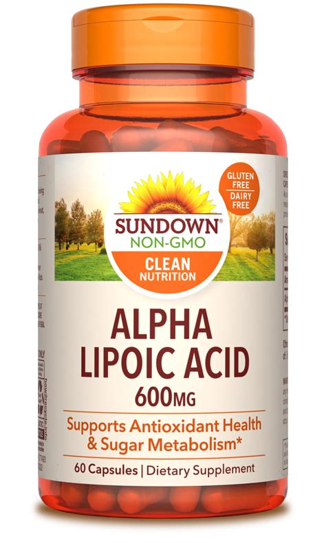 Sundown Super Alpha Lipoic Acid Capsules, 600 Mg, 60 Ct - Walmart.com