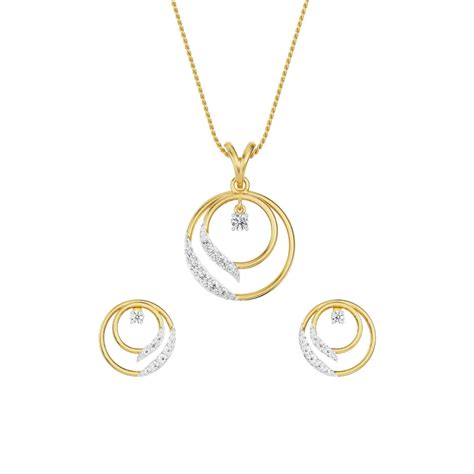 Buy Lab Diamond Dual Circle Pendant Set Online At Emori