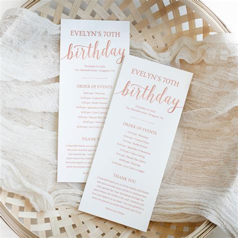 Birthday Program Template Rose Gold Birthday Party Editable - Etsy India