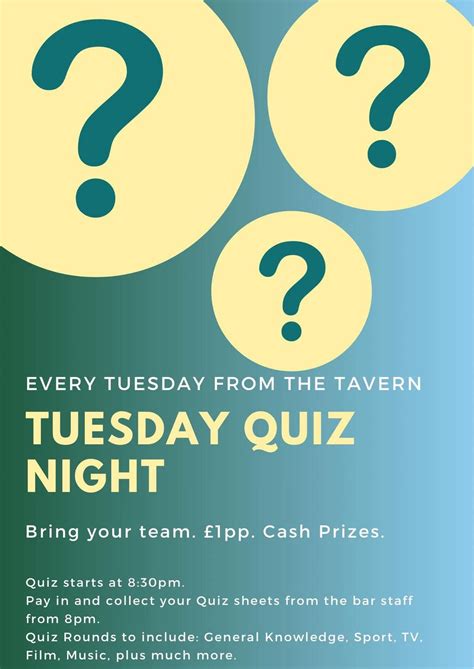 Tuesday Quiz Night, The Lingdale Tavern Community Hub, Skelton-in ...