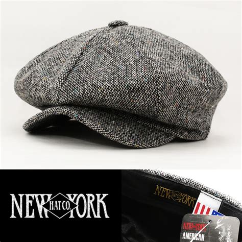 ニュースボーイ キャスケット 帽子 メンズ ニューヨークハット NEW YORK HAT Tweed Newsboy グレー 9030-GRY ...