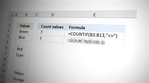 How to Count cells that are not blank using Countif?