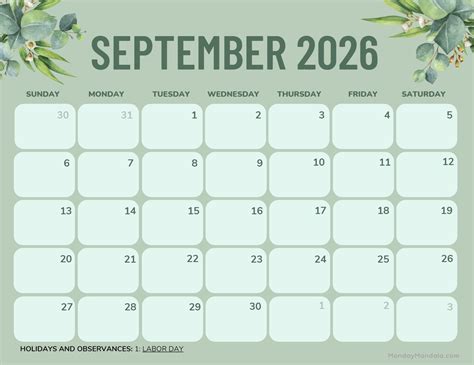 Free Printable September 2025 Calendar