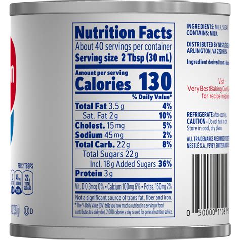 Carnation Condensed Milk Nutrition Facts | Besto Blog