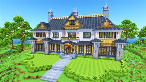 Minecraft Large Suburban House | 3D Guide @ Charliecustard Builds