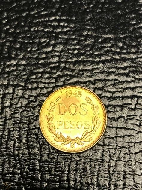 Mexico 1945 Gold Dos Pesos, Two Pesos Coin, 0.0482 oz AGW, 1.67 grams ...