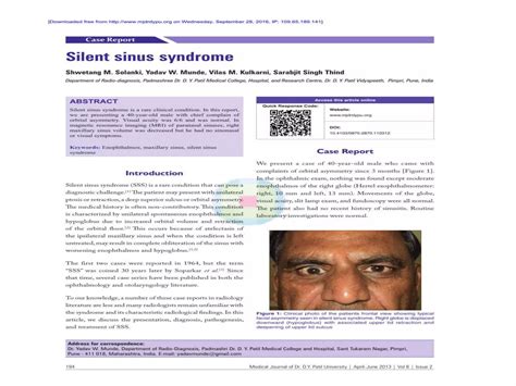 Silent sinus syndrome-In the eye of a Radiologist | PPTX