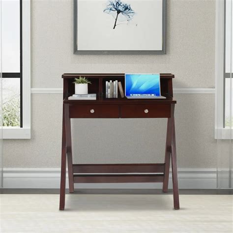 Wisdom Solid Wood Writing Table (Brown) – DZYN Furnitures