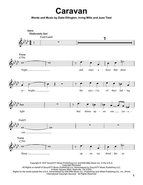 Caravan by Duke Ellington Sheet Music for Pro Vocal at Sheet Music Direct