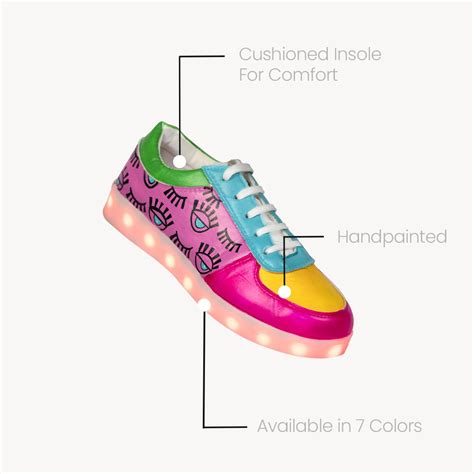 Light Me Up Sneakers - Ankle (Evil Eye Edition) - The Quirky Naari