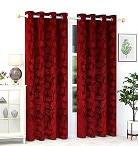 Buy FRESH FROM LOOM Door Velvet Opaque Curtains 9 Feet Long | Door ...