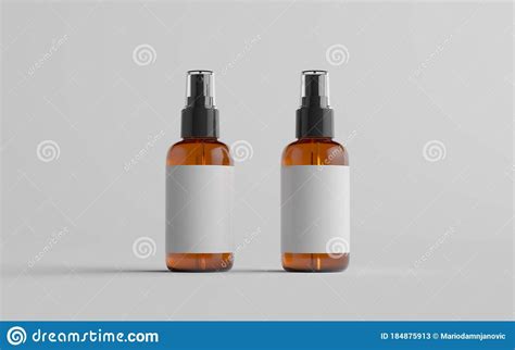Frosted Amber Spray Bottle Mockup PSD - DBMockup